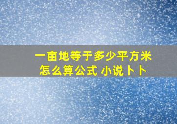 一亩地等于多少平方米怎么算公式 小说卜卜